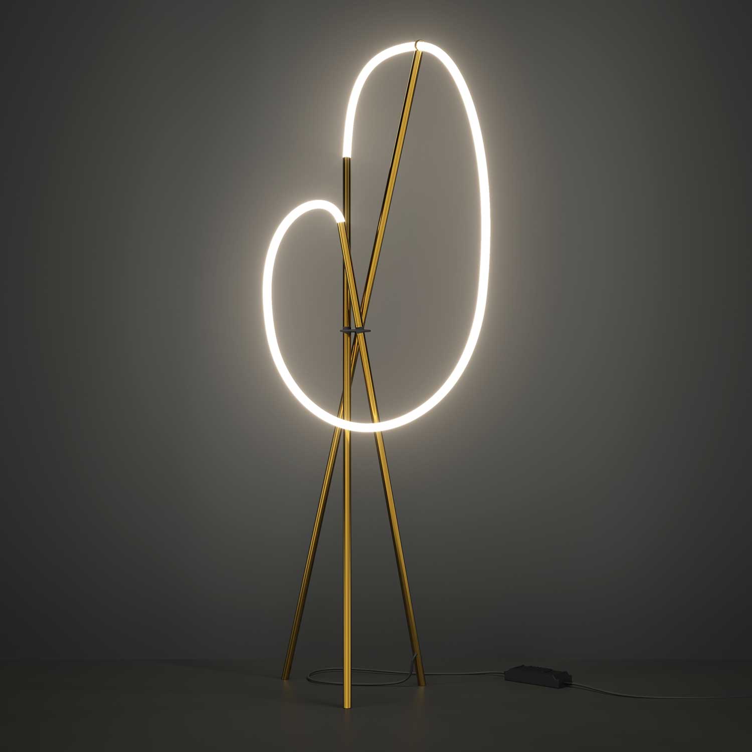 Gancio - Lampada da terra tubo LED flessibile design moderno