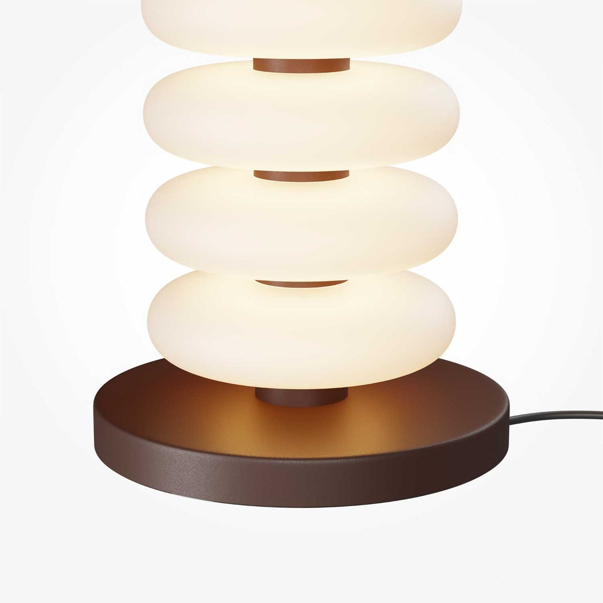 Nuvem - Lampadaire LED en verre opalin et métal, style contemporain