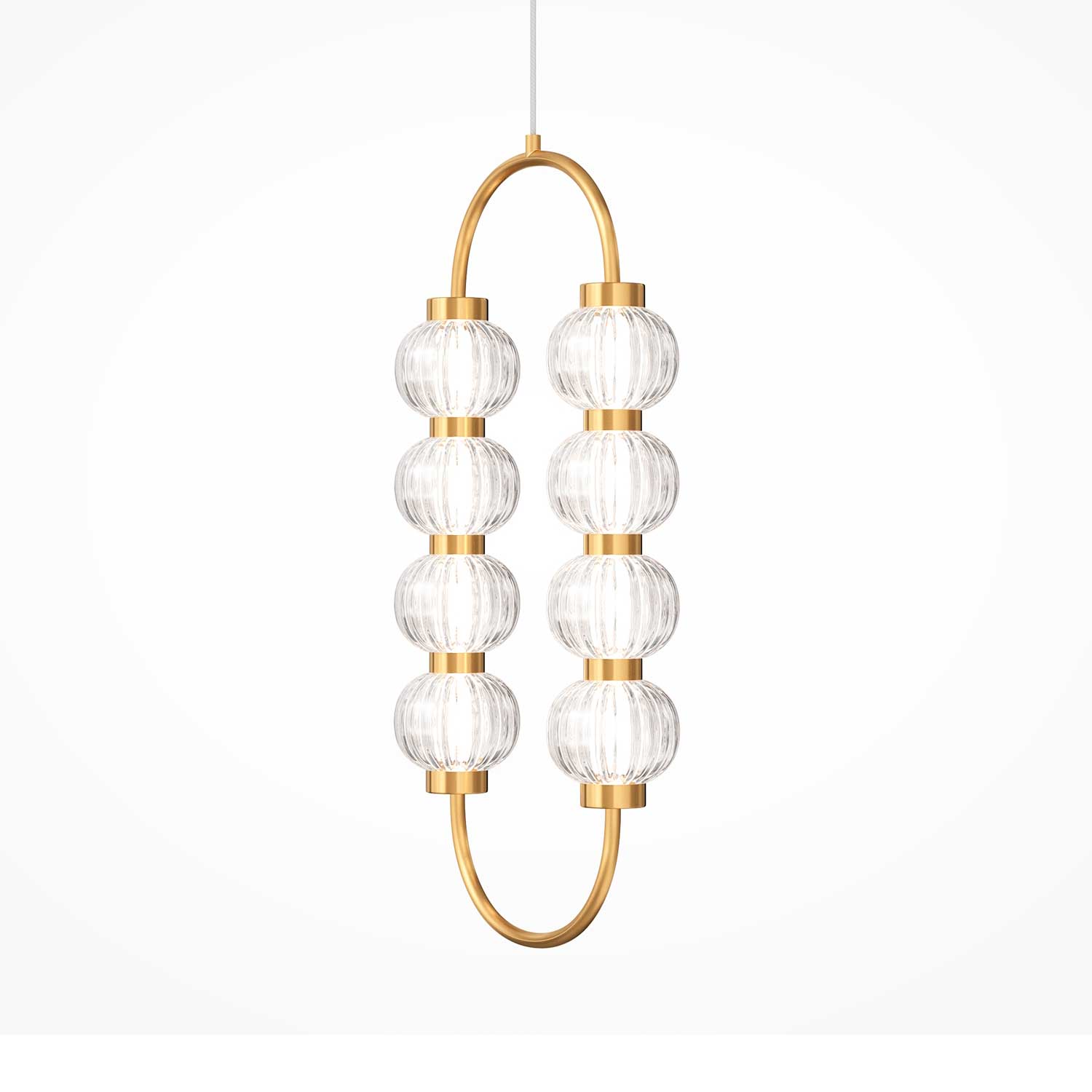 Amulet - Golden glass pendant light for art deco bedroom