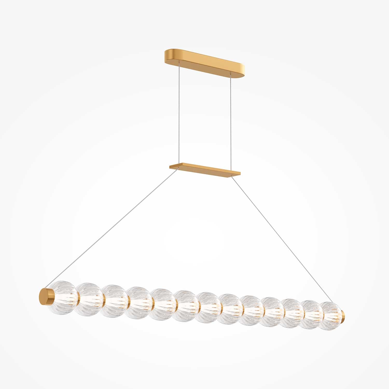 Amulet - LED dining room pendant light in glass and golden steel