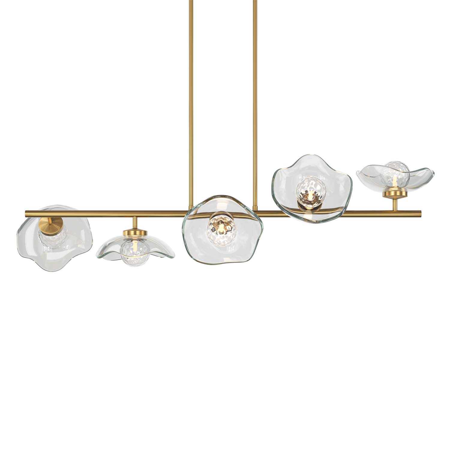 Miracle - Golden dining room pendant light in vintage style glass
