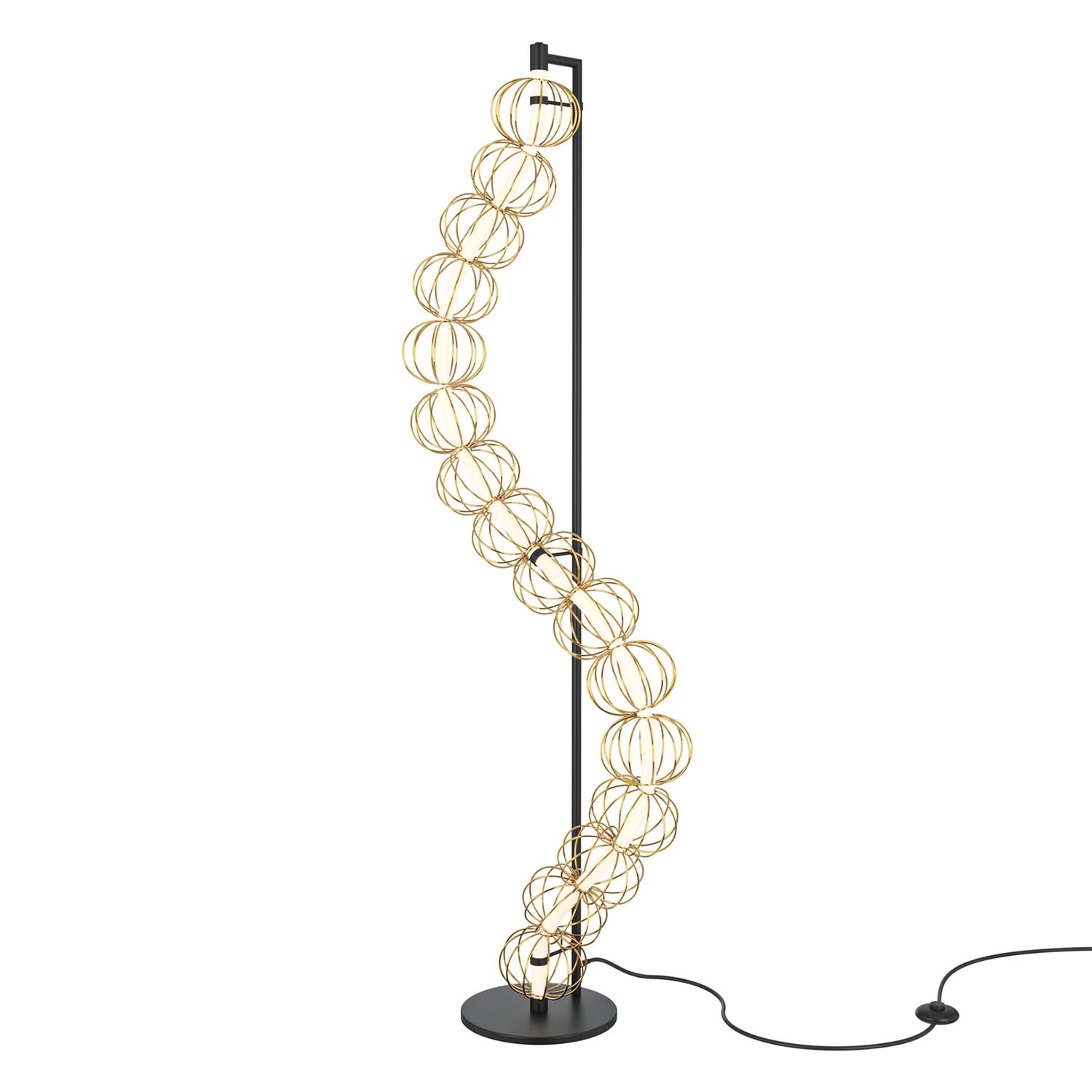 Golden Cage - LED Design Stehlampe für modernes Wohnzimmer
