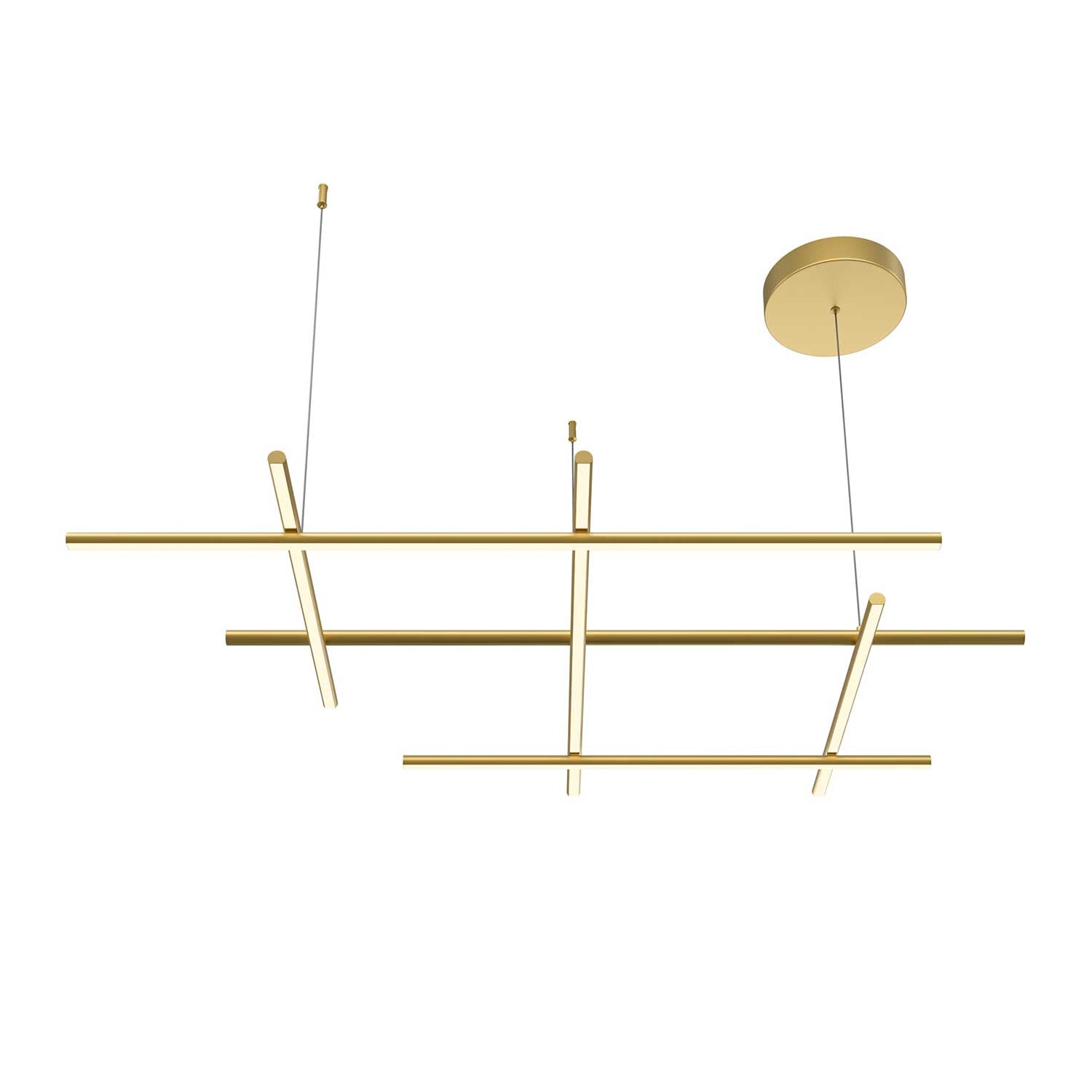 Radiance - Contemporary golden LED pendant light for living room