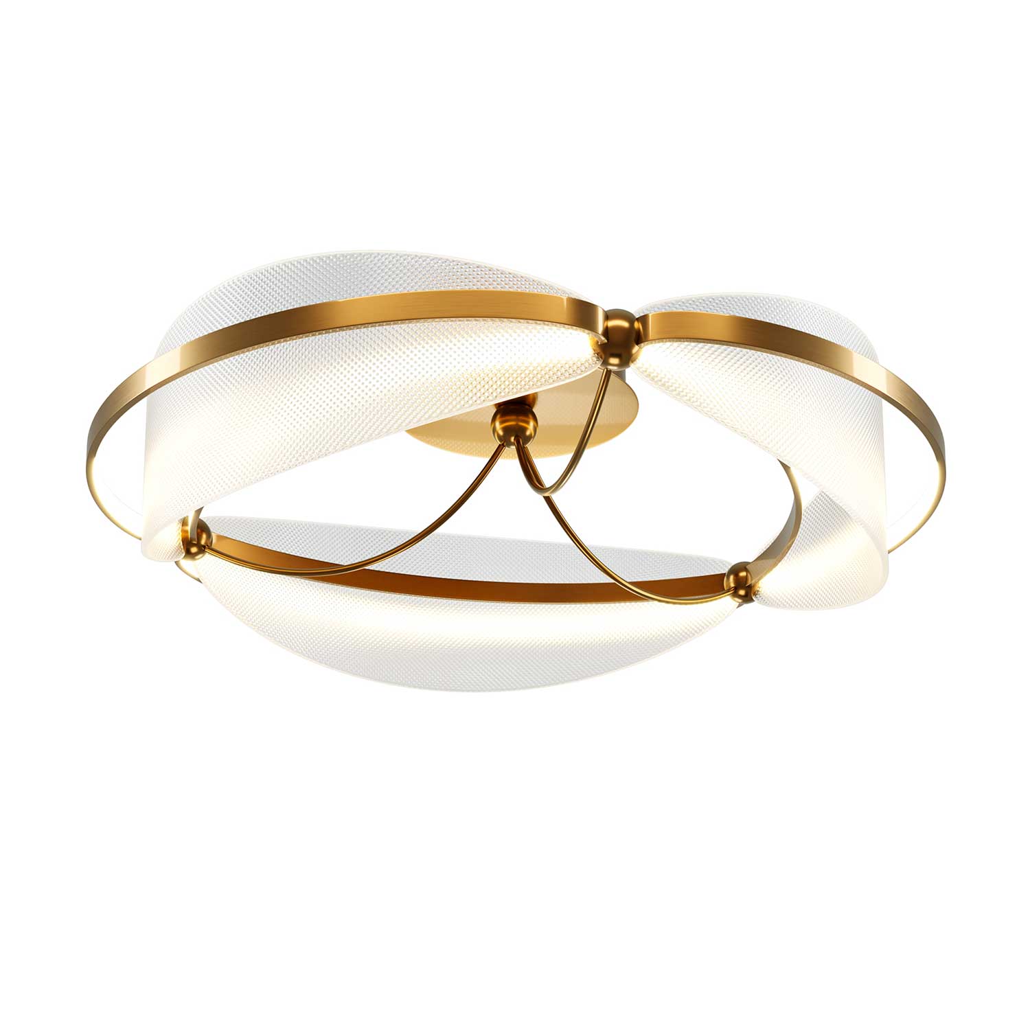 Breeze - Glass and brass ceiling light for chic bedroom