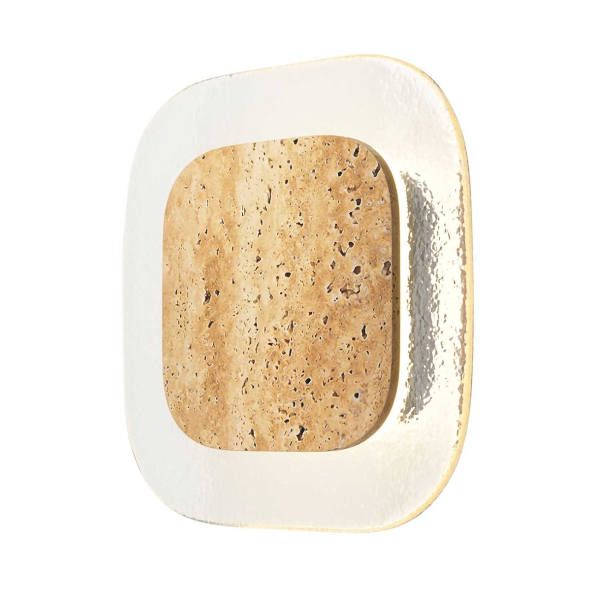 Tavo - Applique murale LED en travertin et verre, style wabi-sabi