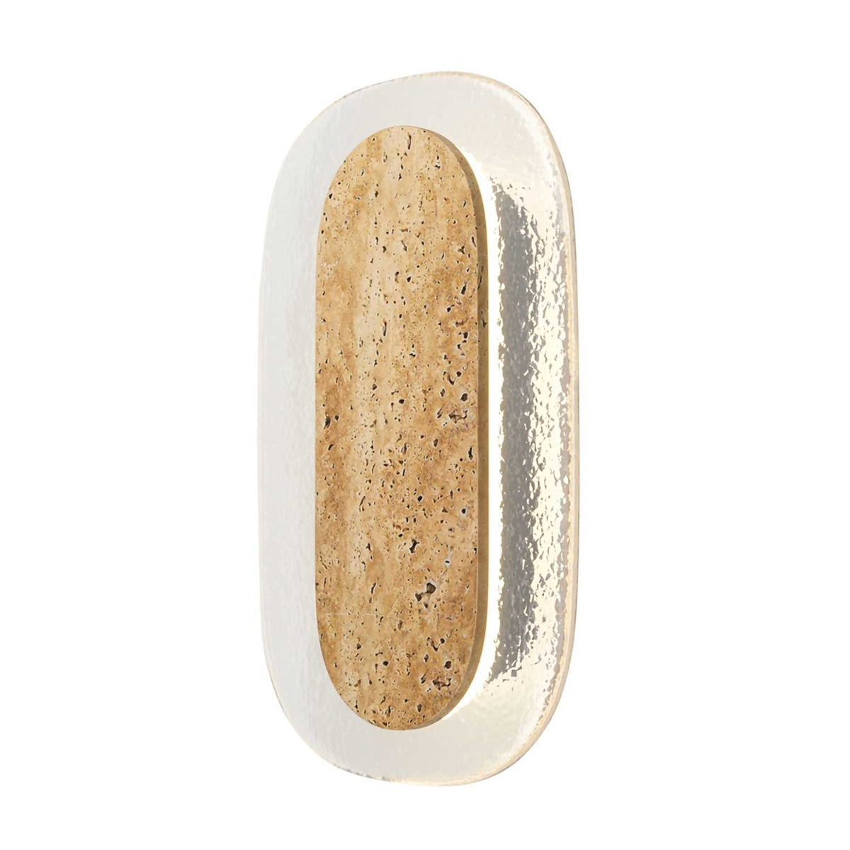 Tavo - Applique murale LED en travertin et verre, style wabi-sabi