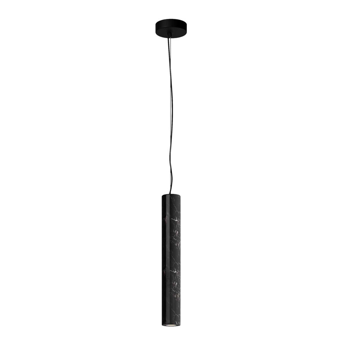 Basic Texture - Suspension LED tubulaire en bois ou marbre, style minimaliste