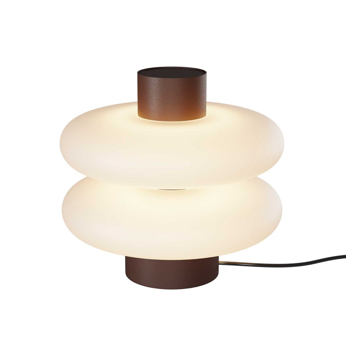 Nuvem - Lampe à poser LED en verre opalin et métal, style contemporain