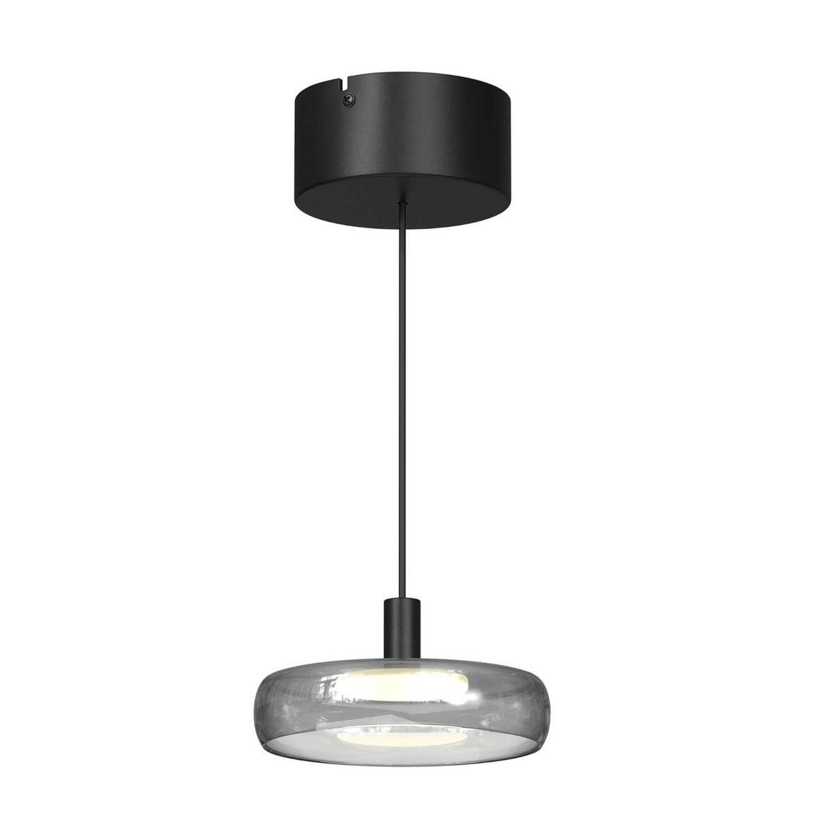 Float - Suspension LED compacte en verre et métal, style contemporain