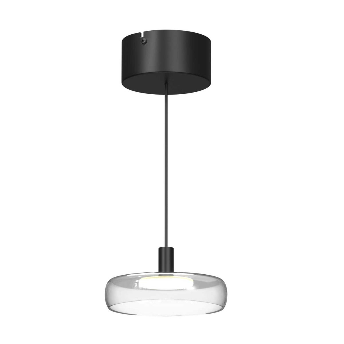 Float - Suspension LED compacte en verre et métal, style contemporain