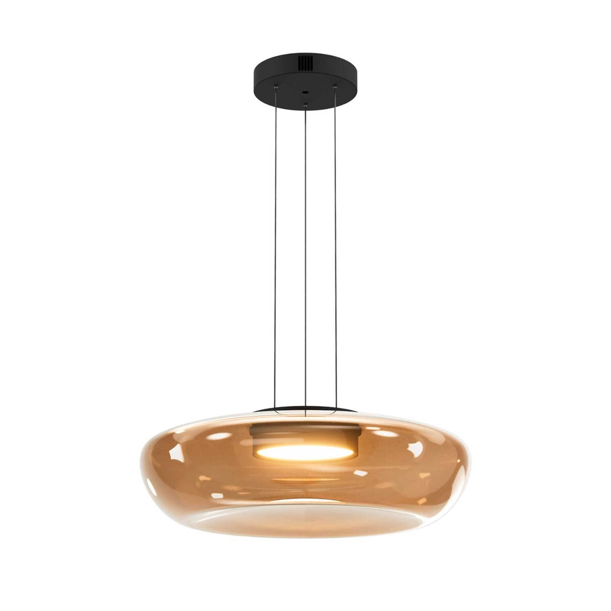 Bassa - Suspension LED en verre teinté et métal, style contemporain