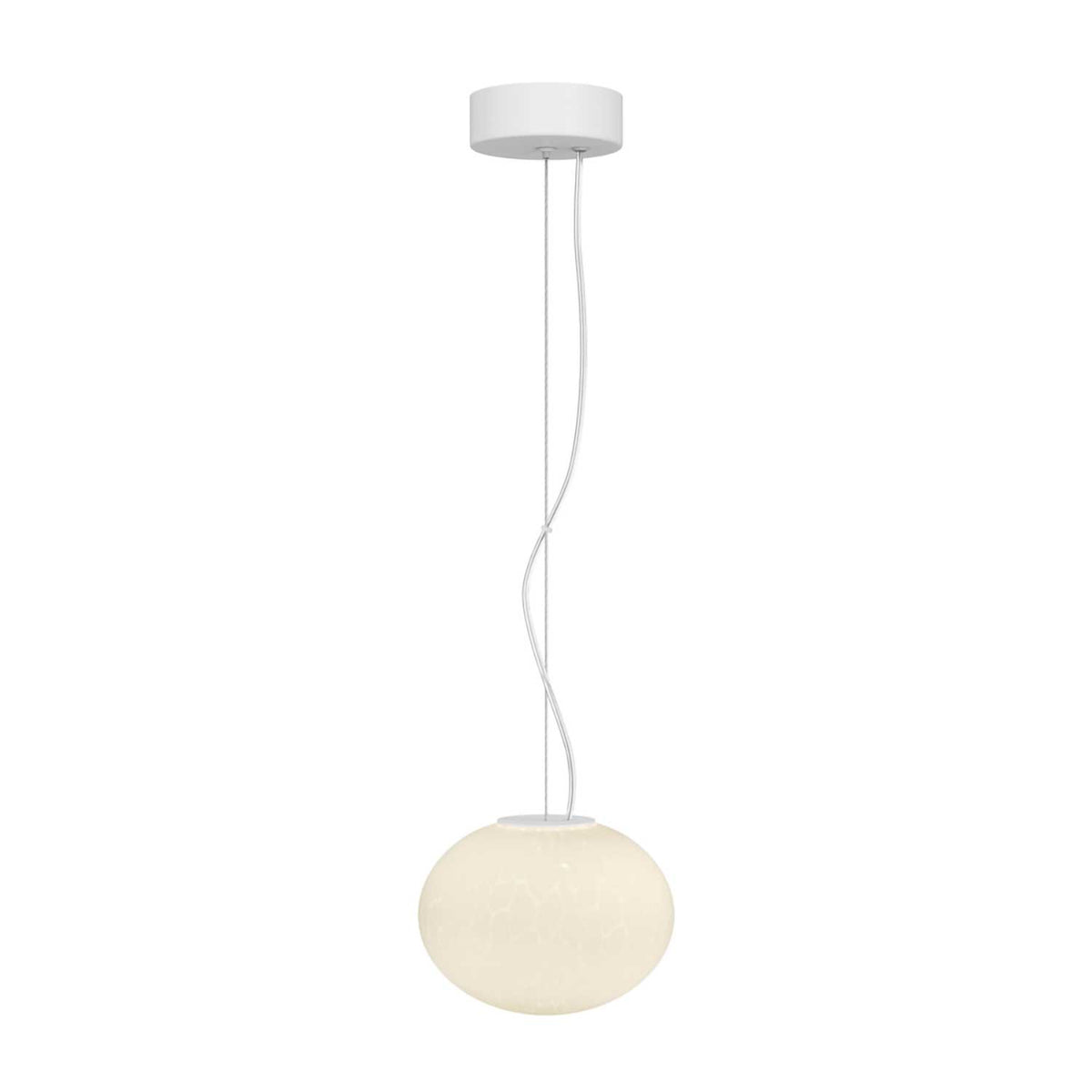 Spume - Suspension LED sphérique en verre texturé et métal, style contemporain