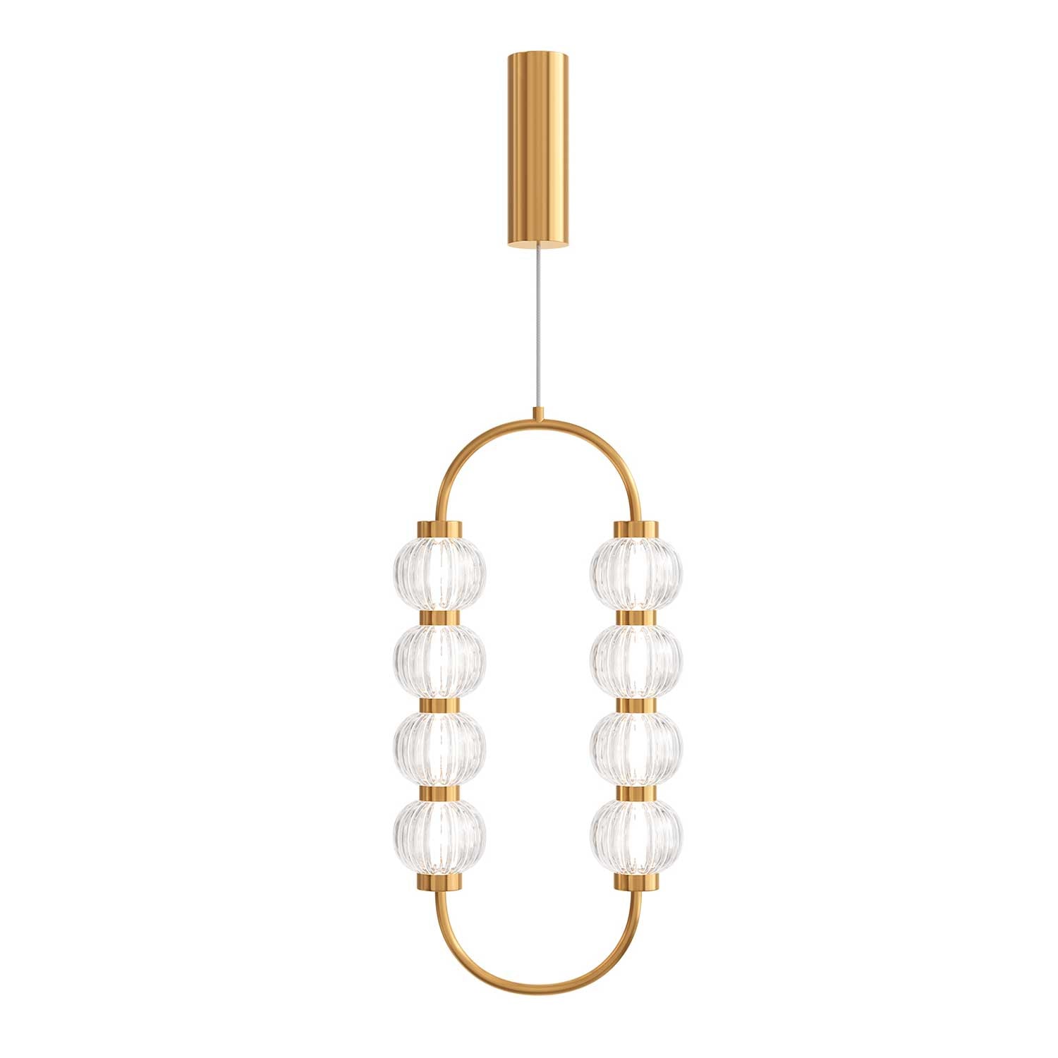 Amulet - Golden glass pendant light for art deco bedroom