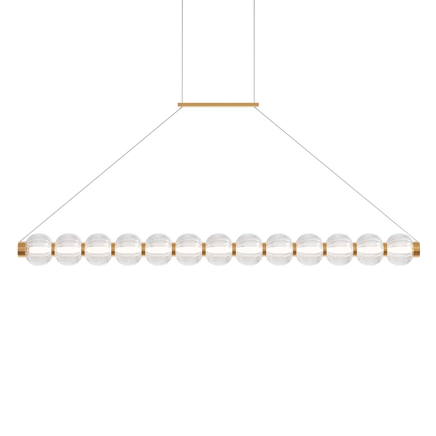 Amulet - LED dining room pendant light in glass and golden steel