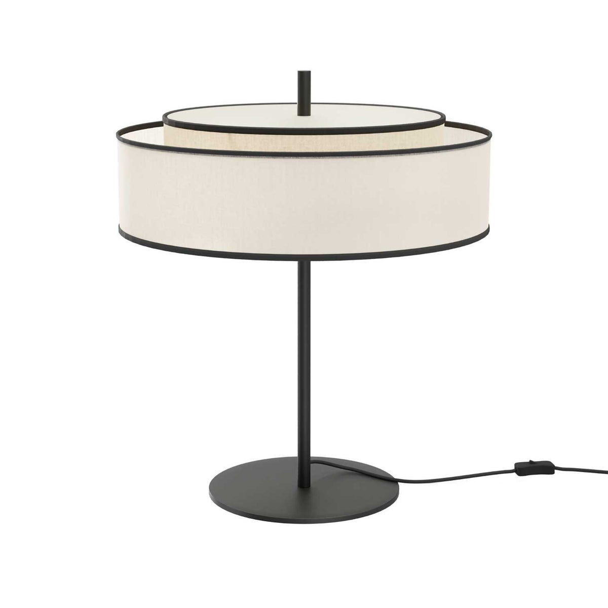 Bergamo - Lampe à poser en tissu et métal, style contemporain