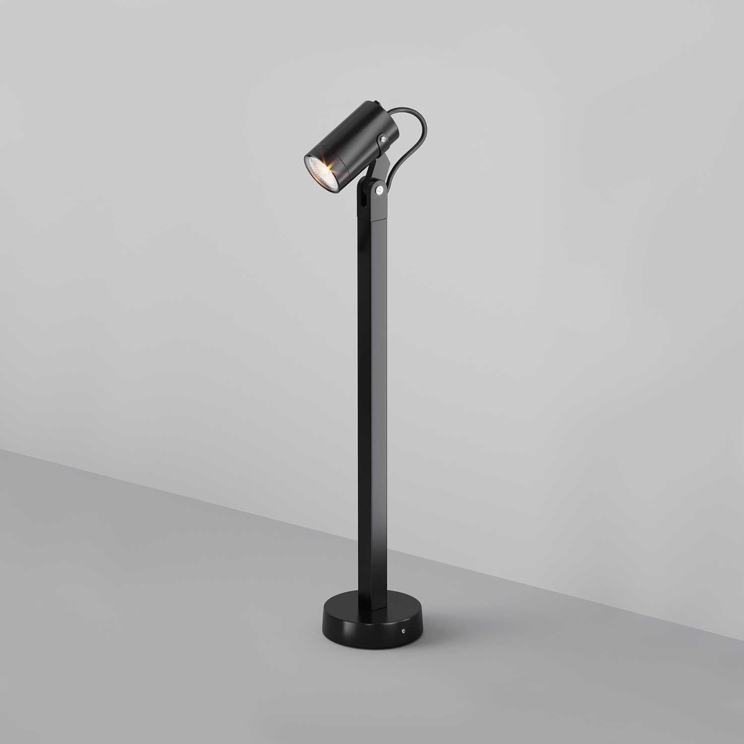 Scope - Poste luminoso de acero negro para jardín moderno