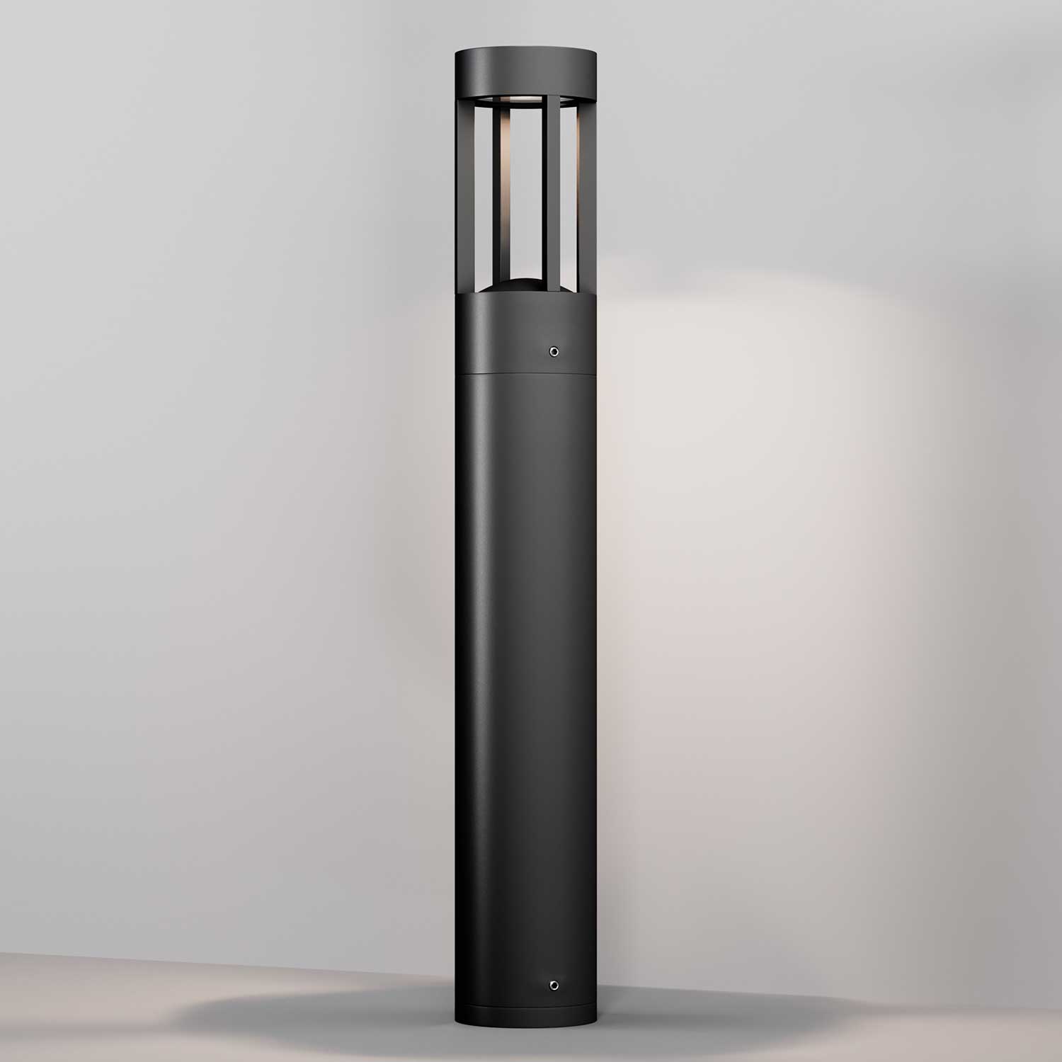 Vint - Borne lumineuse en acier noir pour extérieur moderne