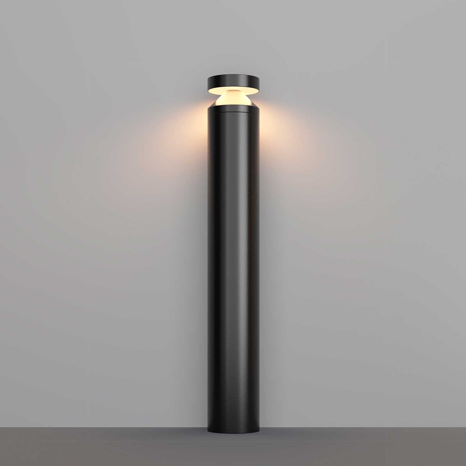 Olten - Modern black steel outdoor light bollard
