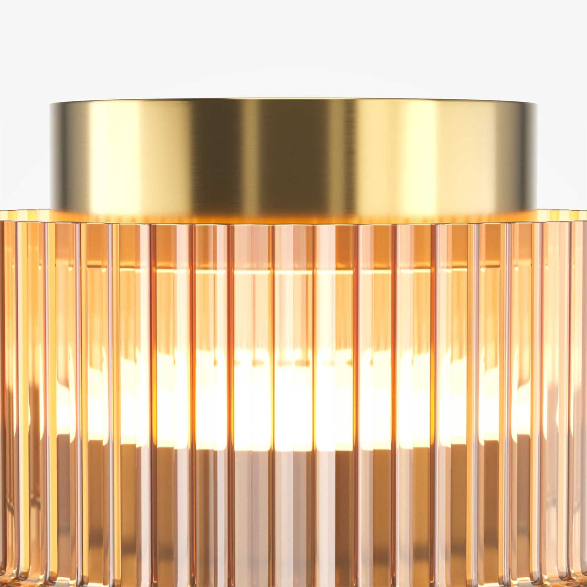 Scala - Plafonnier LED en verre rainuré et métal, style art déco