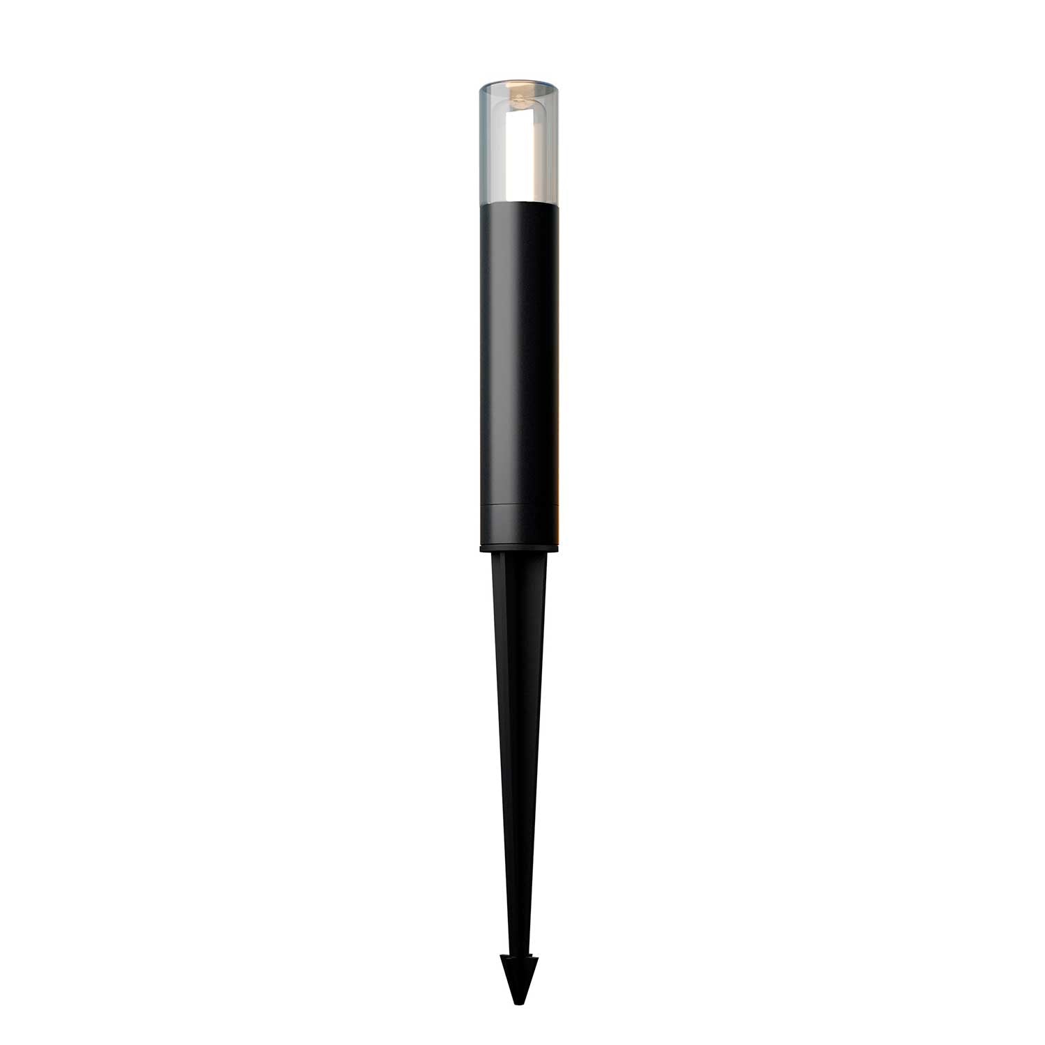 Glide - Black steel outdoor bollard for modern garden