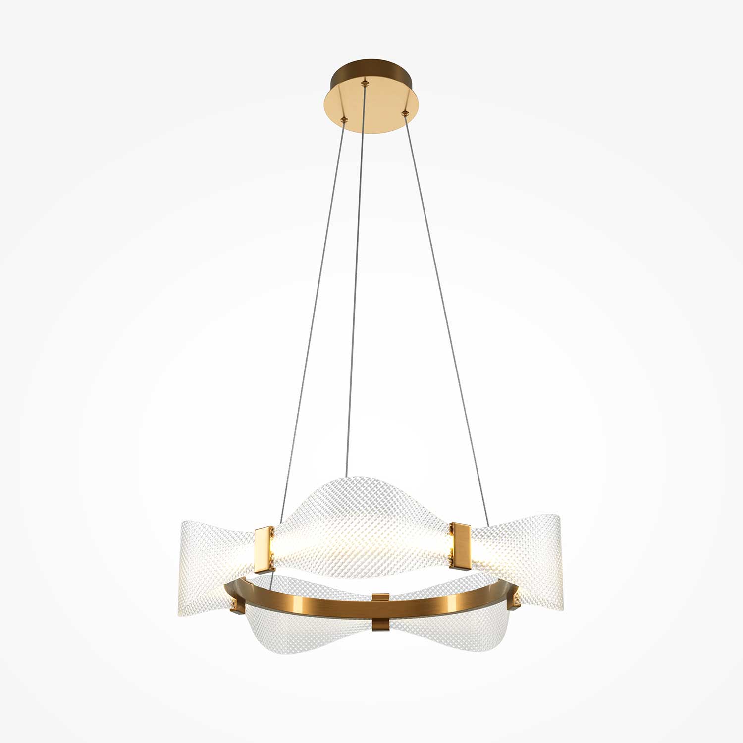 Breeze - Round golden LED chandelier for vintage dining room