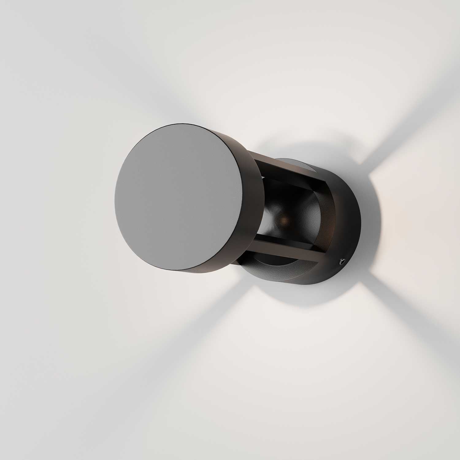 Vint - Borne lumineuse en acier noir pour extérieur moderne