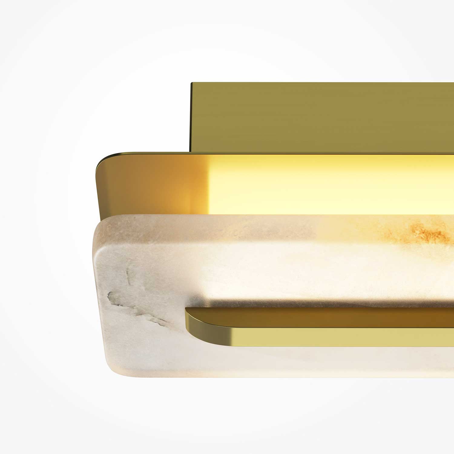 Albatre - Applique LED design en marbre et laiton