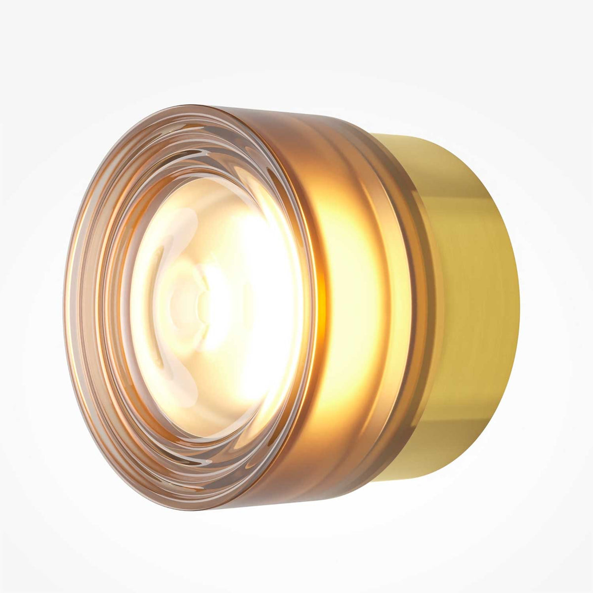 Olo - Applique murale LED en verre à motif radial en verre texturé et métal, style art déco
