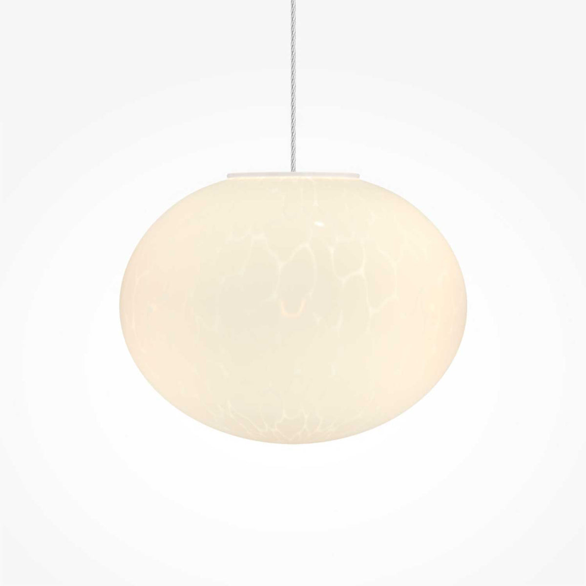 Spume - Suspension LED linéaire à quatre globes en verre texturé et métal, style contemporain