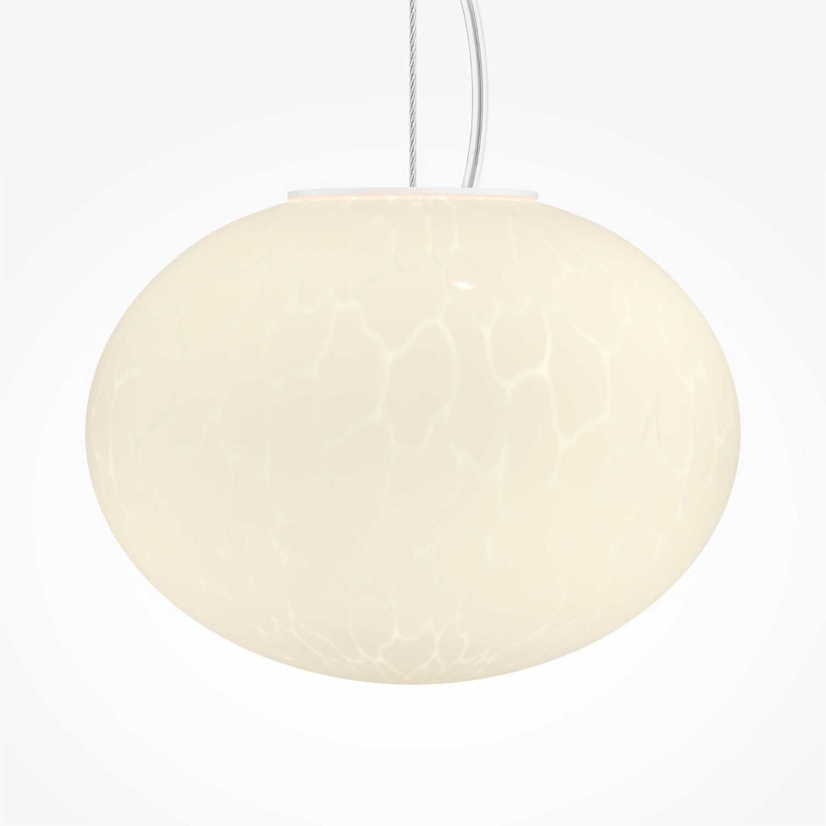 Spume - Suspension LED sphérique en verre texturé et métal, style contemporain