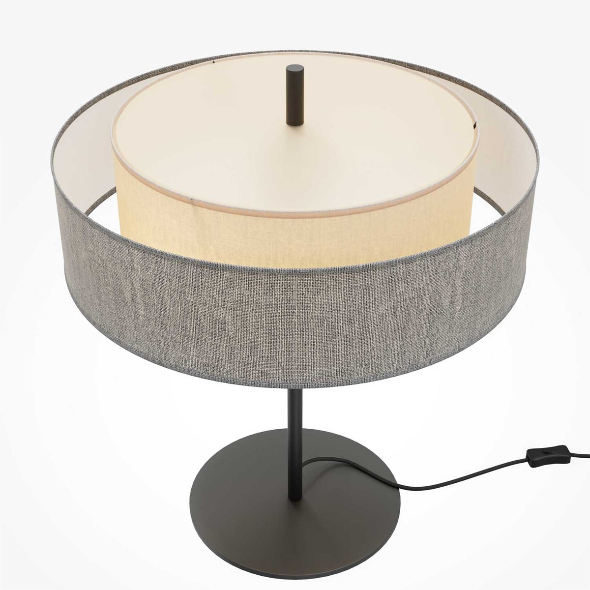 Bergamo - Lampe à poser en tissu et métal, style contemporain