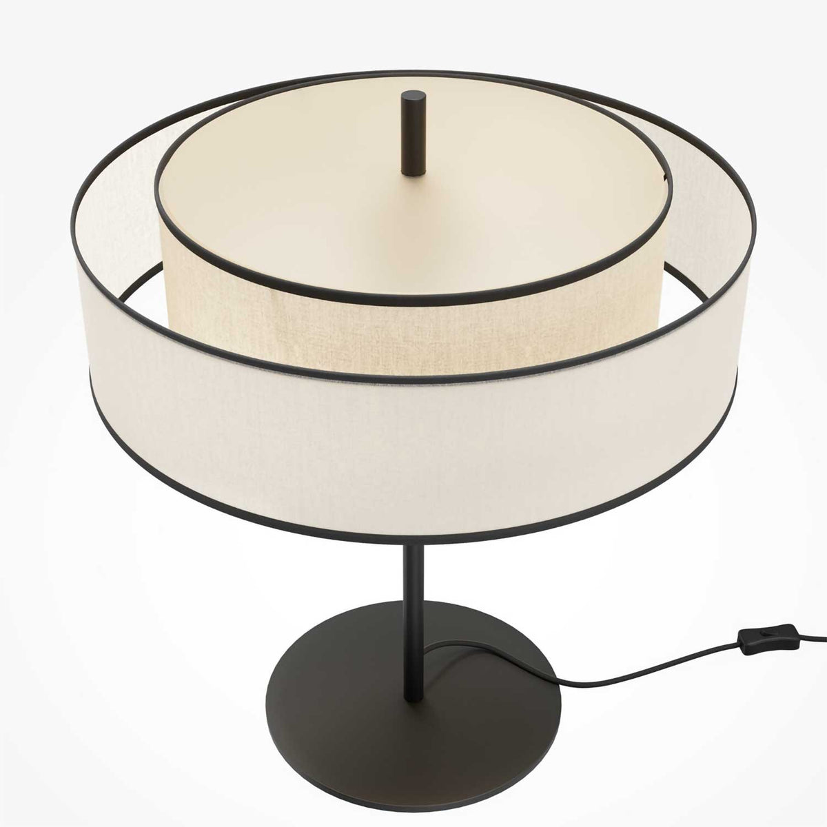 Bergamo - Lampe à poser en tissu et métal, style contemporain