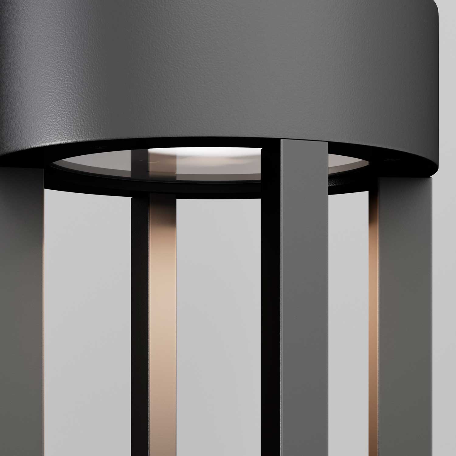 Vint - Borne lumineuse en acier noir pour extérieur moderne