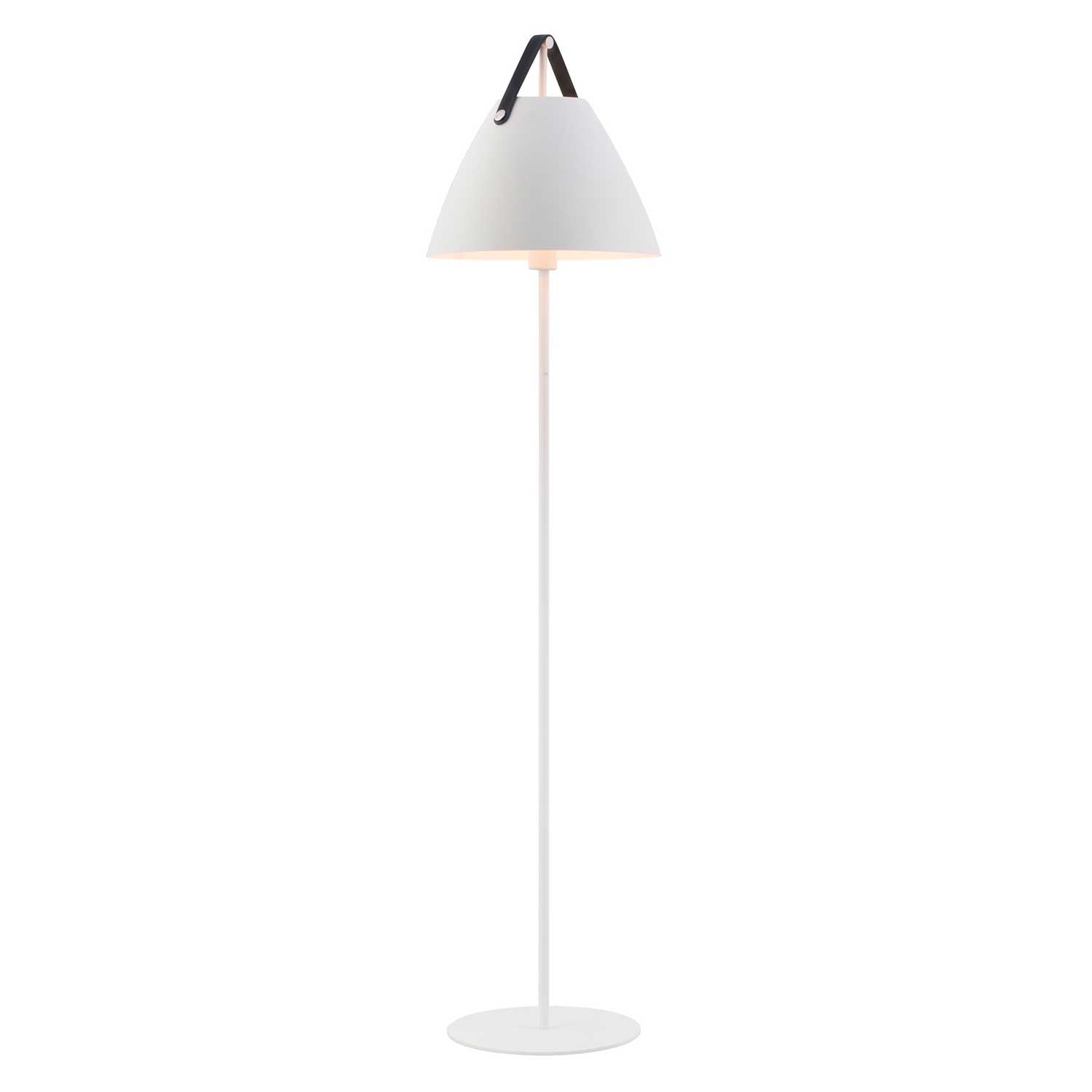 Strap - Lampadaire en acier et cuir pour salon style scandinave