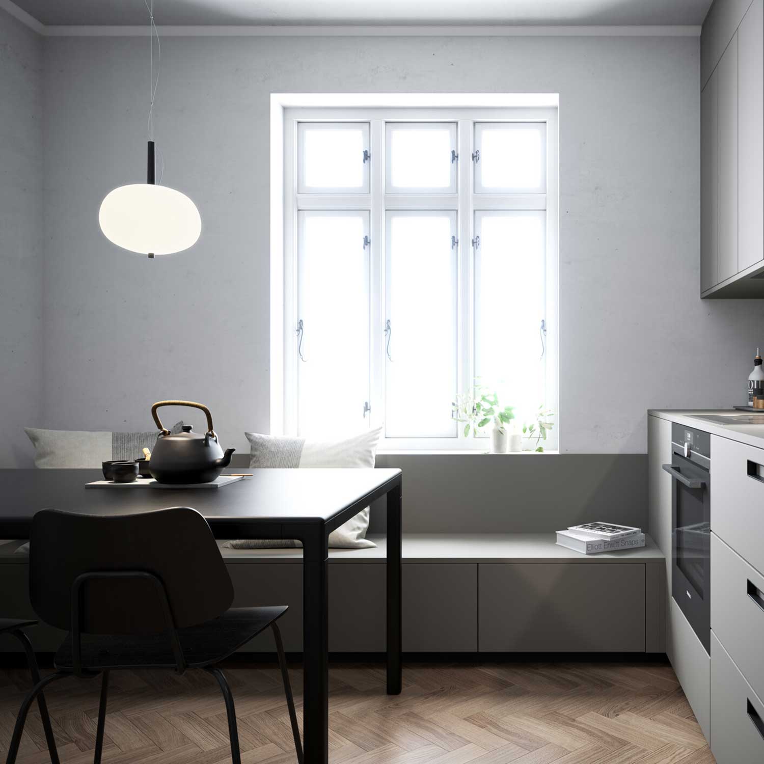 Ilargi - Lámpara colgante LED de vidrio diseño moderno para cocina