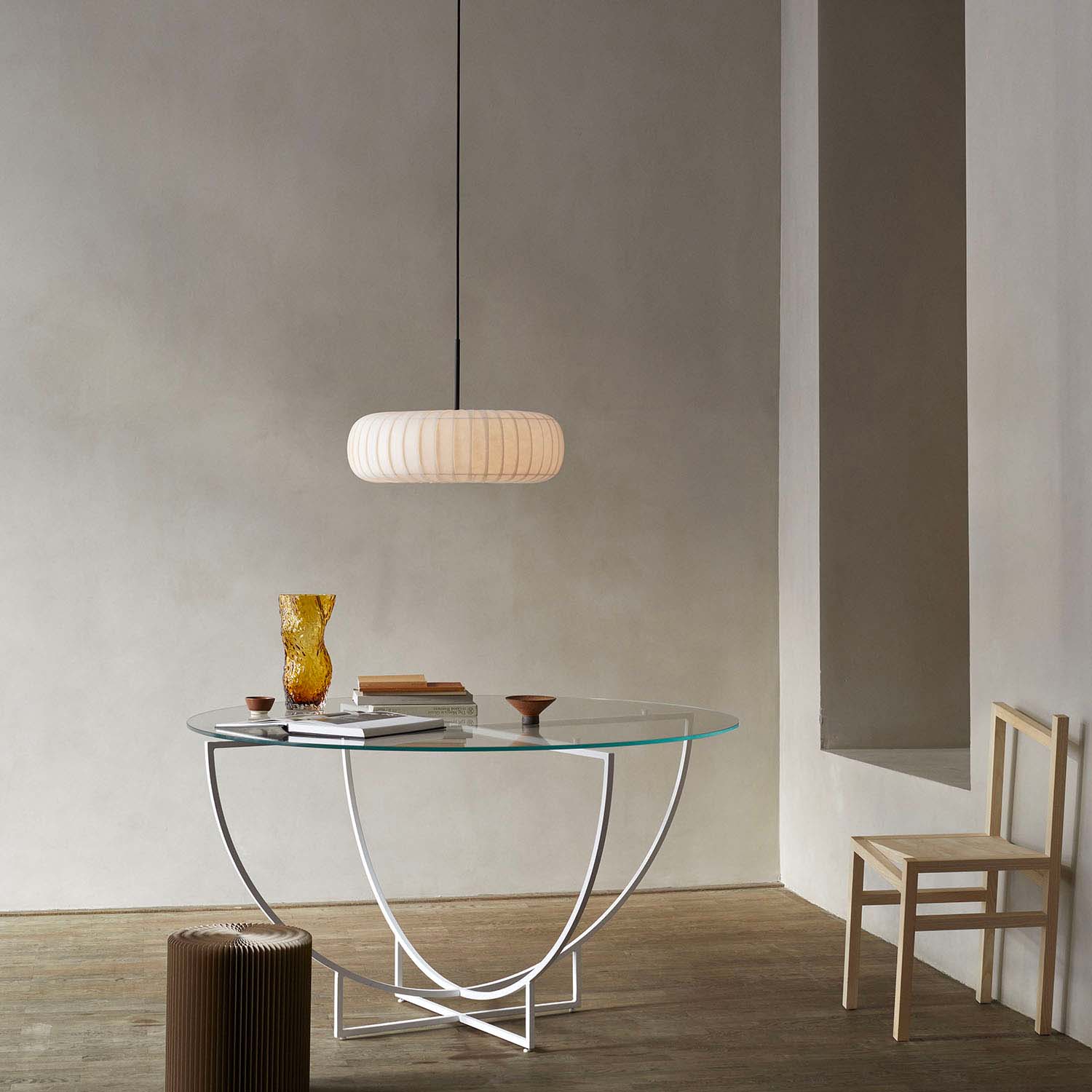 TR36 - Suspension ronde en lamelles de papier design