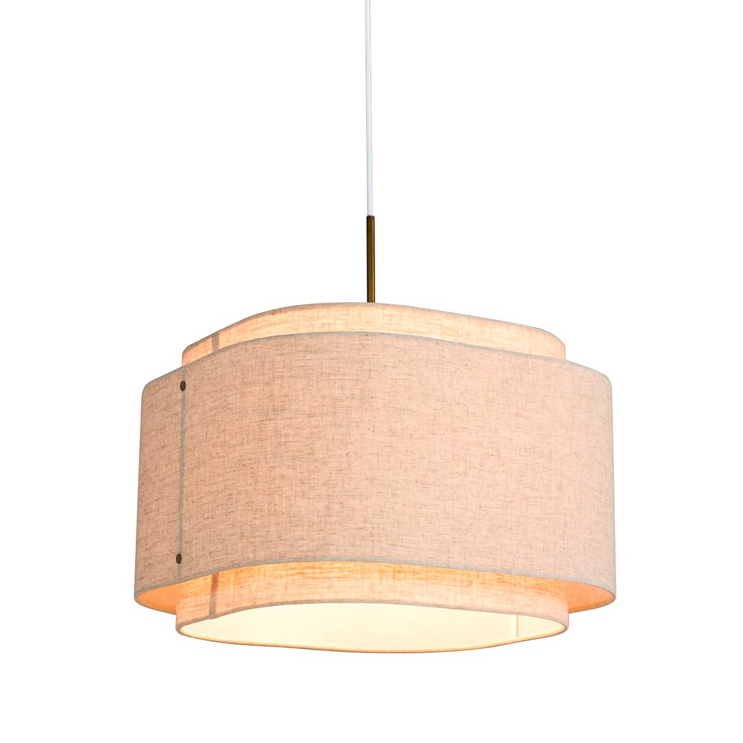 Takai - Suspension beige en tissu pour salon japandi