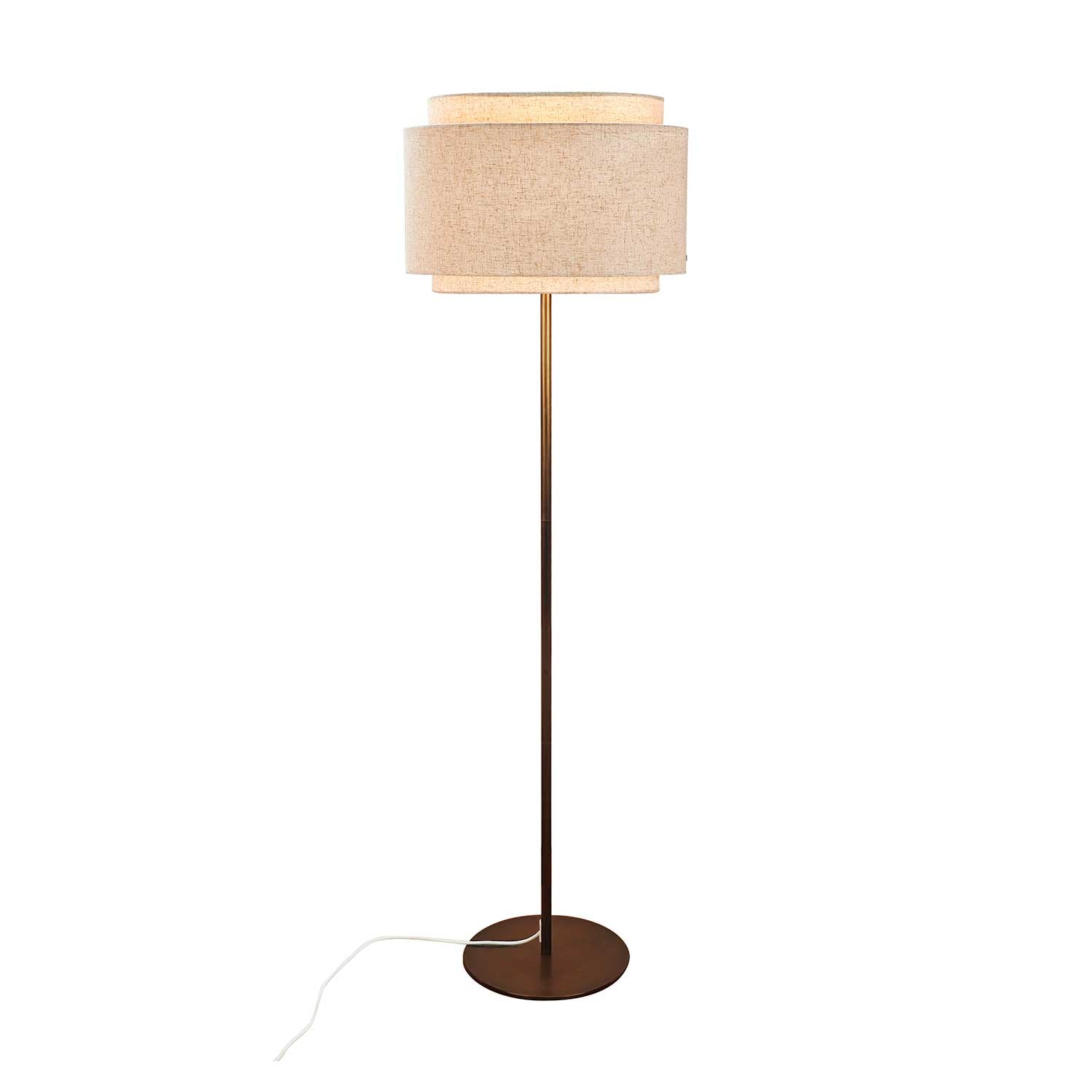 Takai - Goldene Stehlampe mit Leinen für zeitgenössisches Wohnzimmer