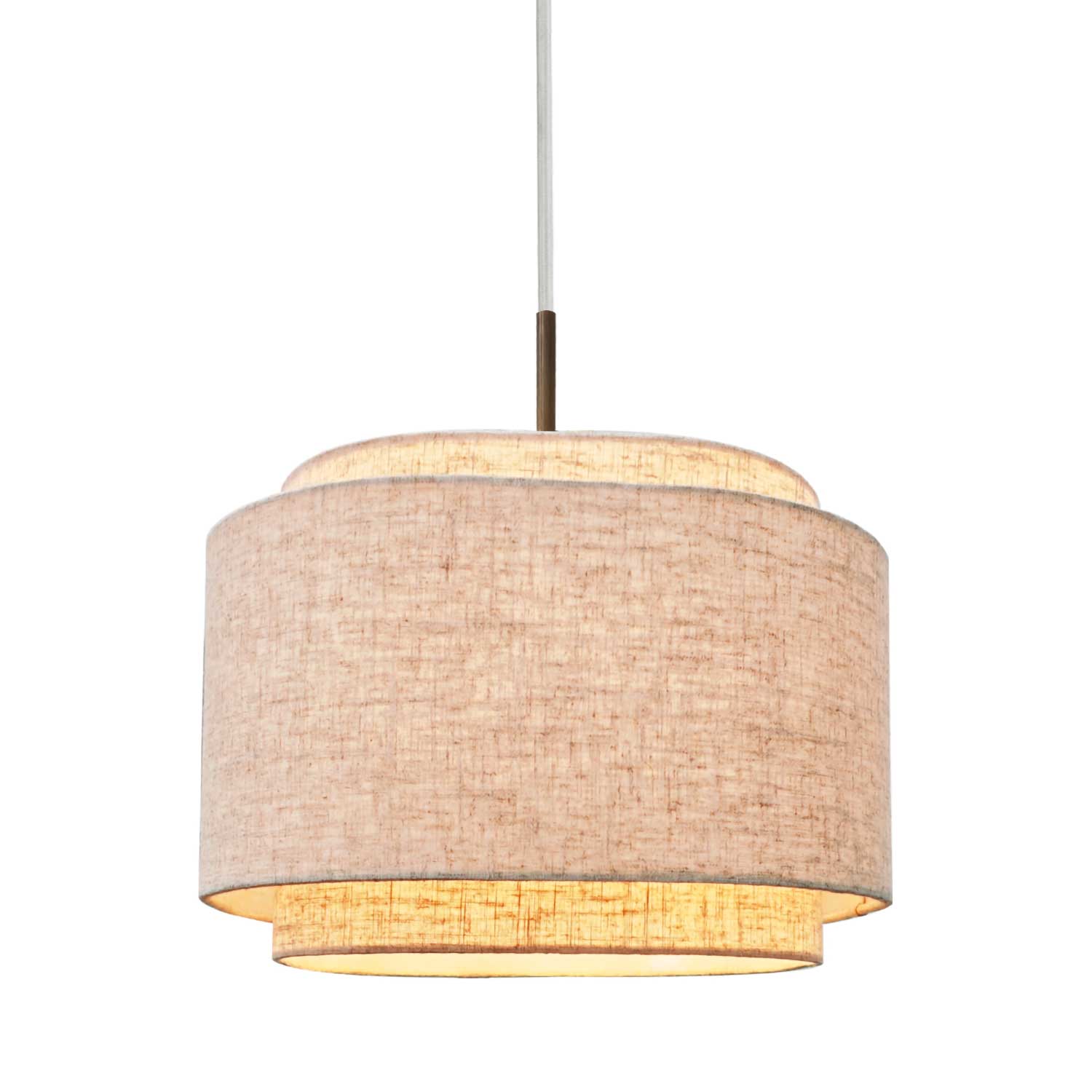 Takai - Suspension beige en tissu pour salon japandi