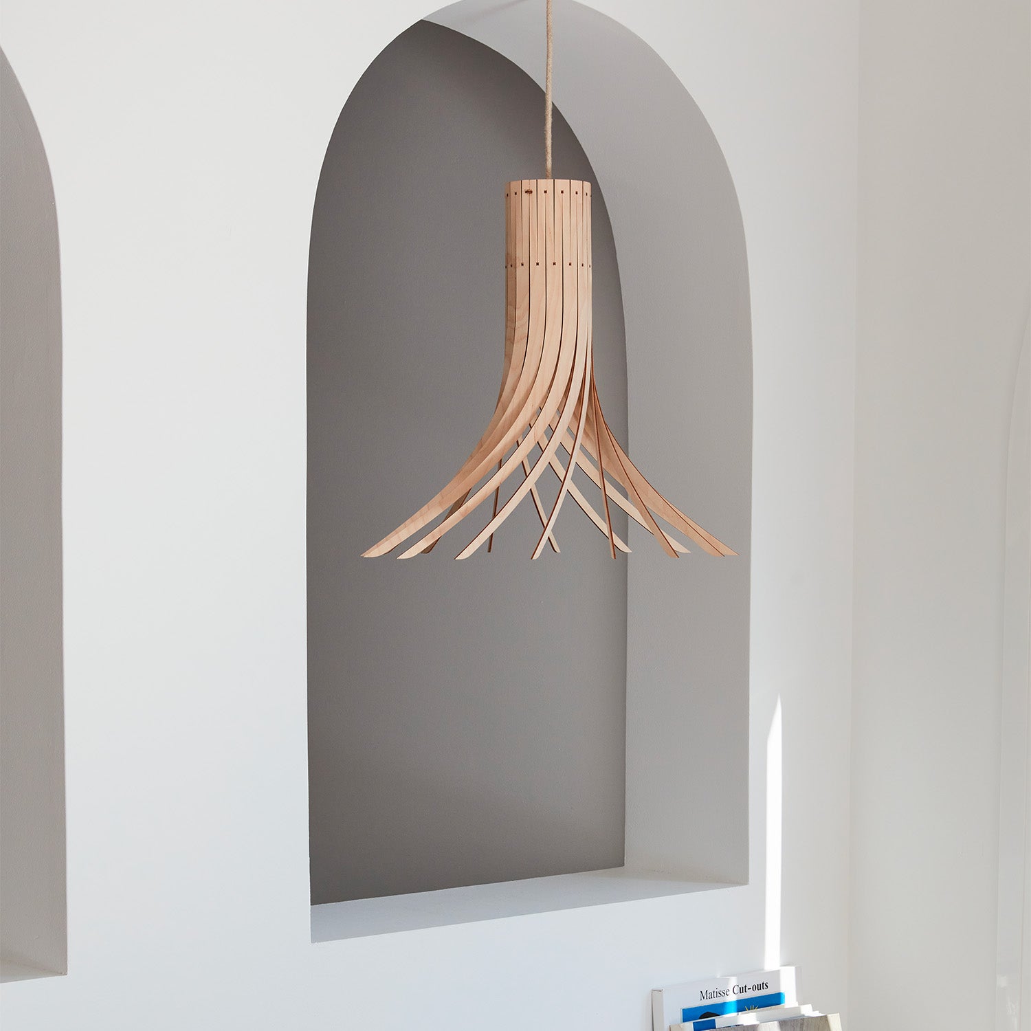 A Manitj - Handmade natural wood pendant light