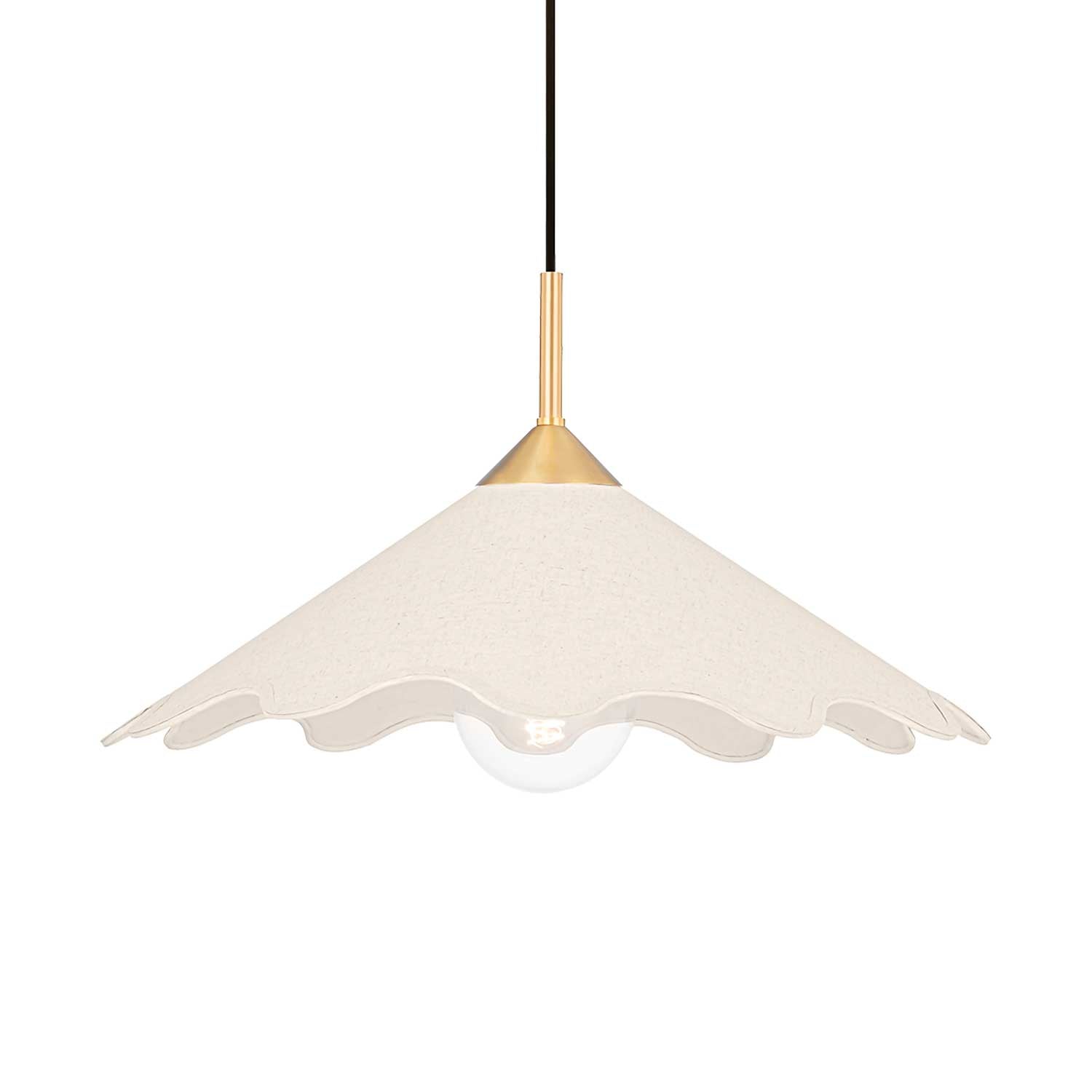 Sodsai - Linen and gold brass floral design pendant light