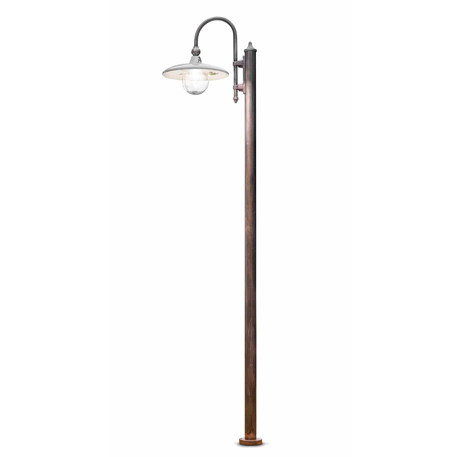 Campobasso - Lampadaire vintage pour extérieur abat-jour céramique