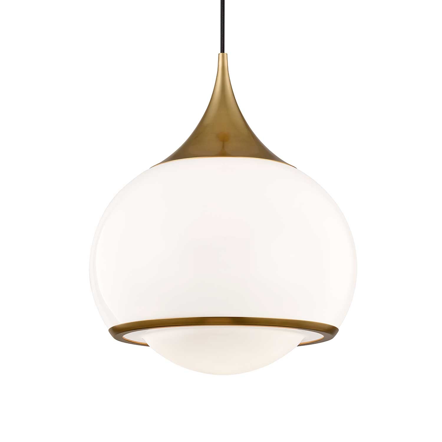 Reese - Golden suspension and vintage glass globe