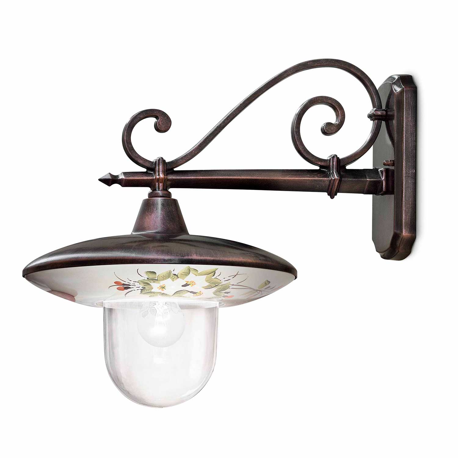 Latina - Applique murale bronze d'extérieur design baroque