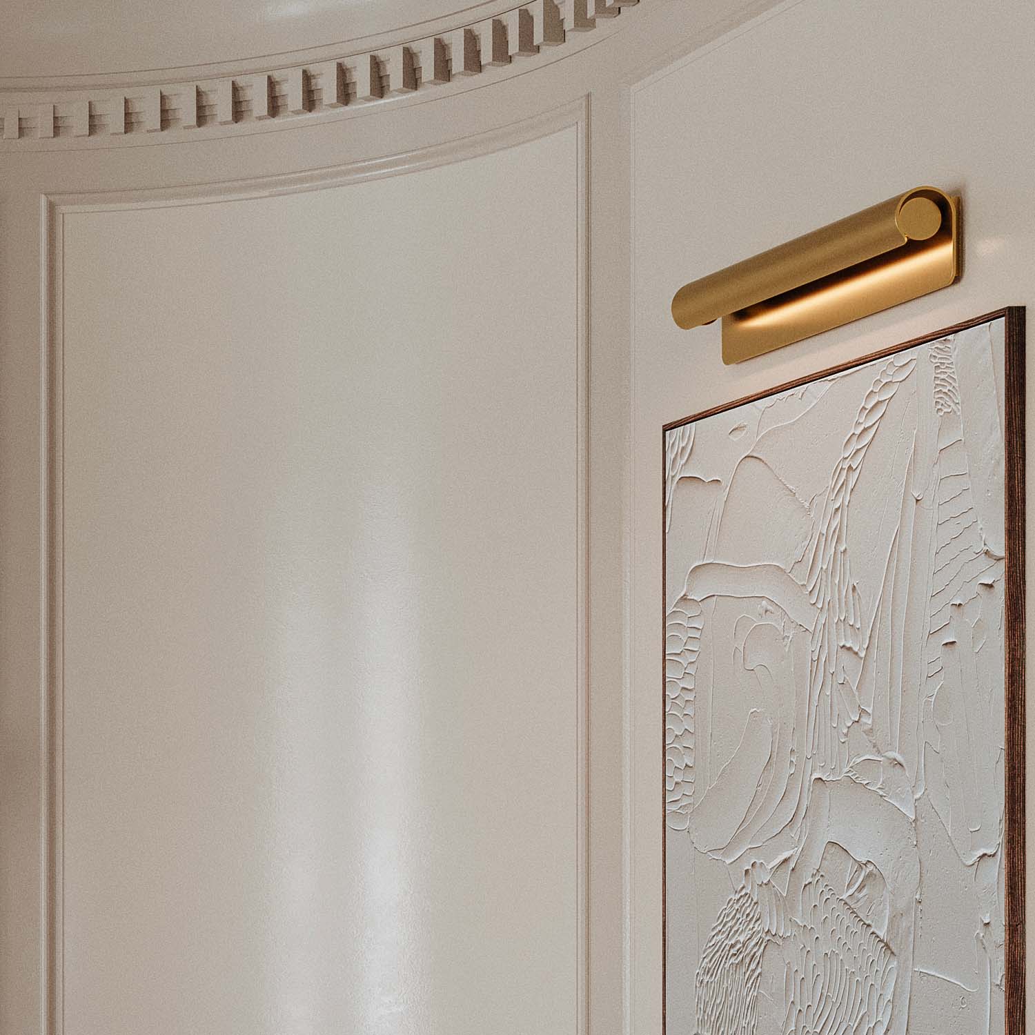 Accord - Aplique de pared de latón forma de rollo