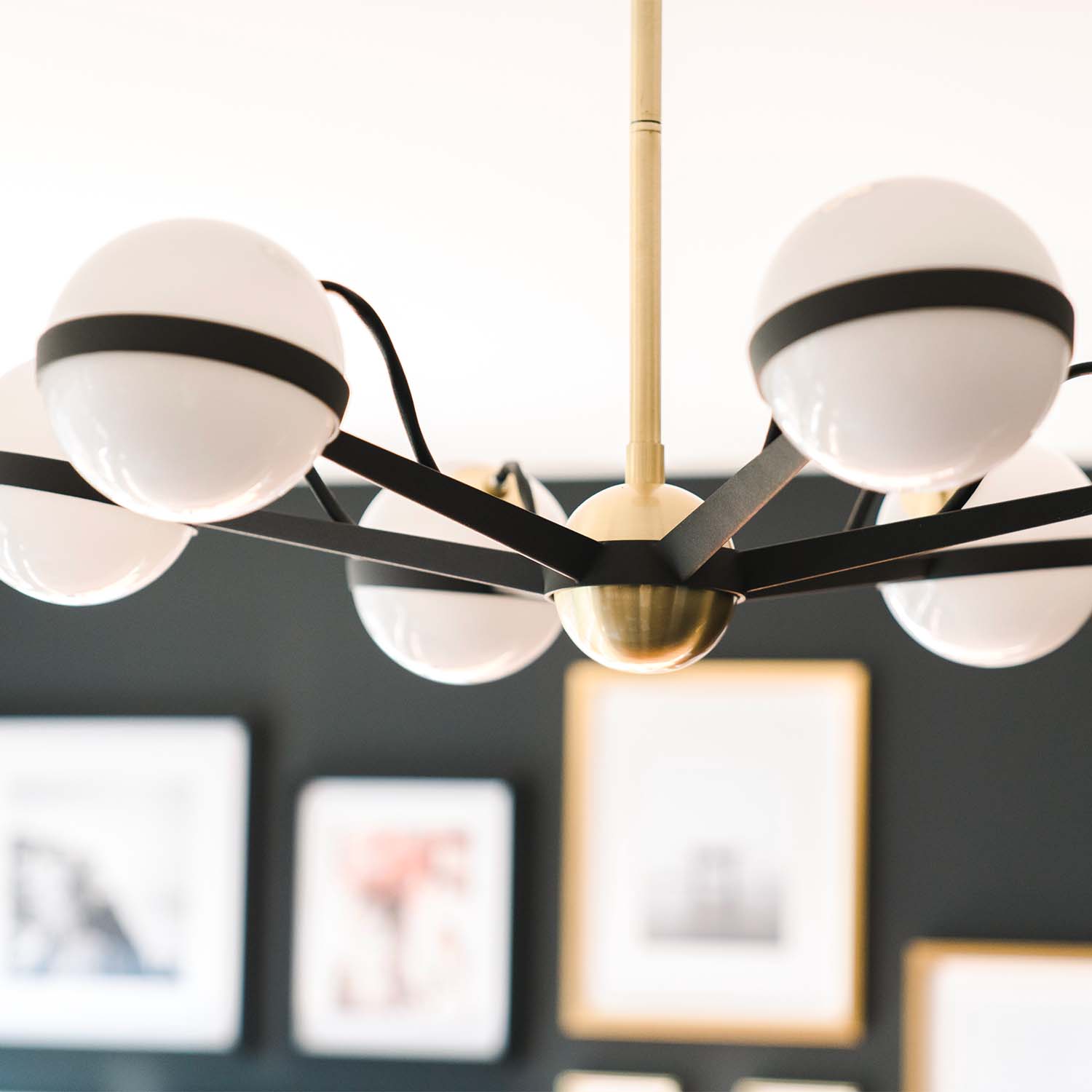 ACE - Große Bronze-Hängelampe mit Vintage-Glaskugeln