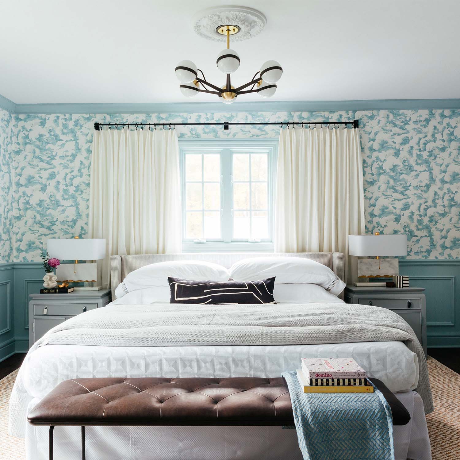 ACE - Große Bronze-Hängelampe mit Vintage-Glaskugeln