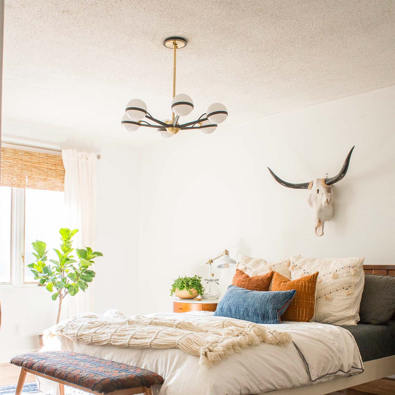 ACE - Große Bronze-Hängelampe mit Vintage-Glaskugeln