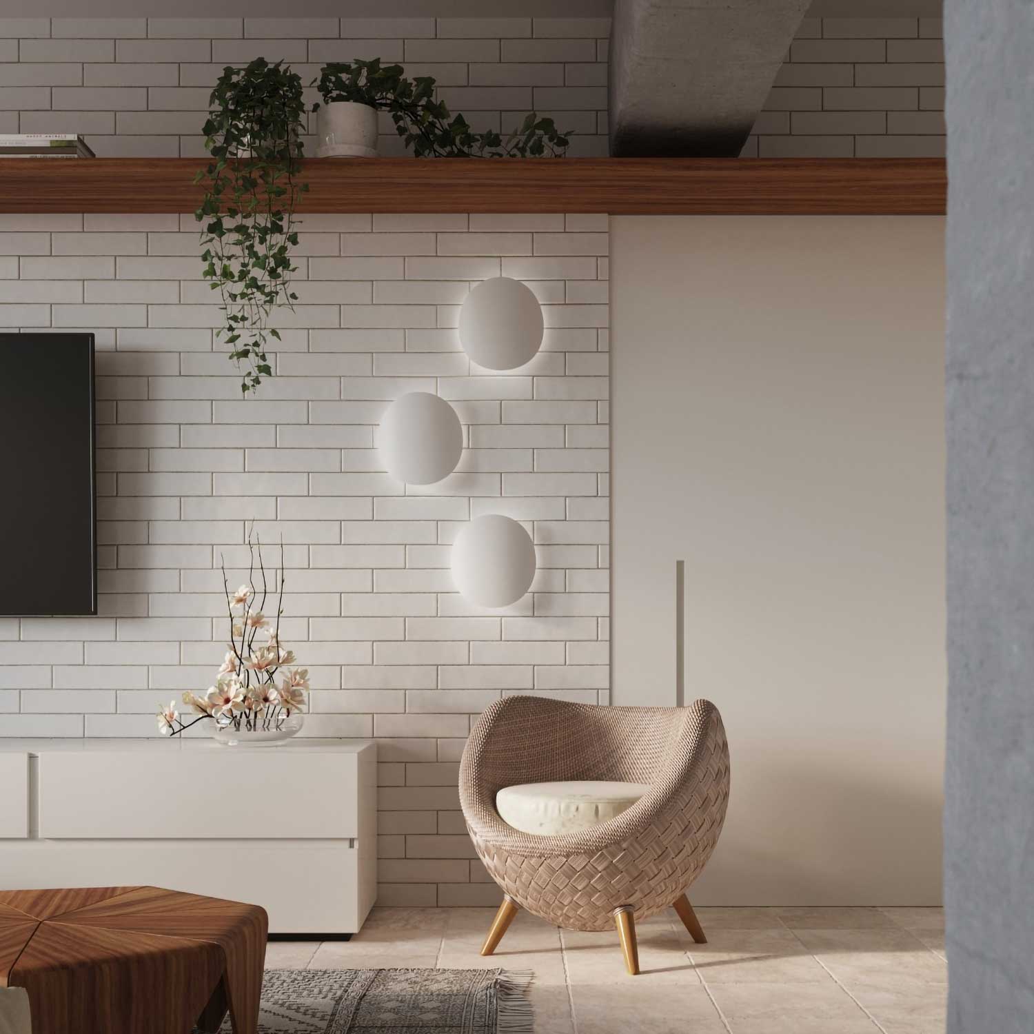 Acrux - Aplique de pared de diseño en acero negro o blanco para dormitorio moderno