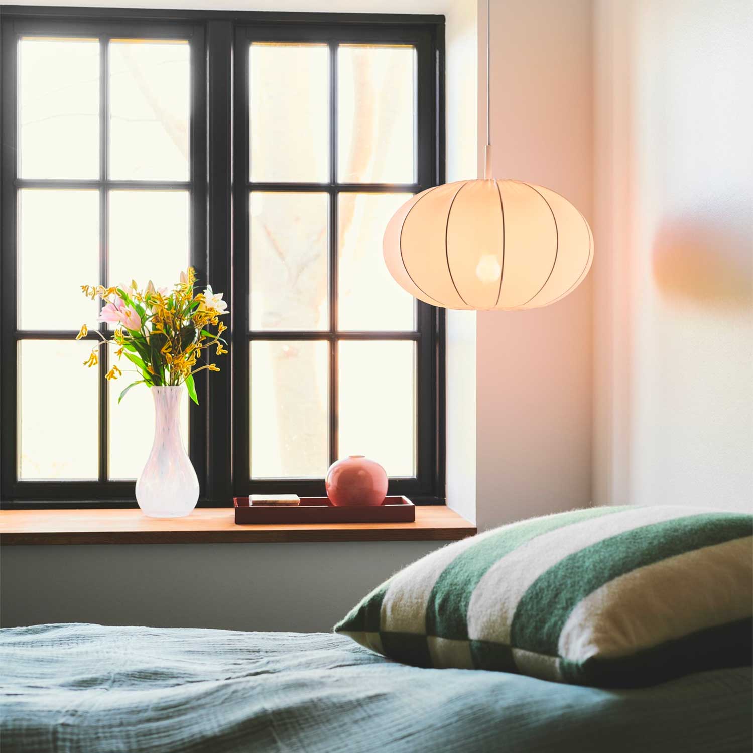 Aeron - Suspension blanche en tissu pour chambre zen